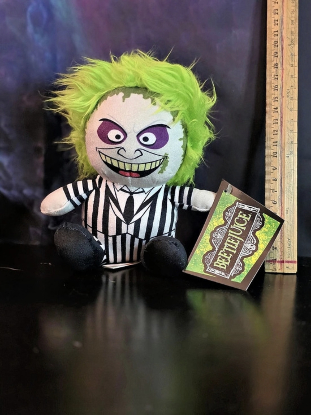 Beetlejuice in Striped Suit Phunny Plush Green & Black